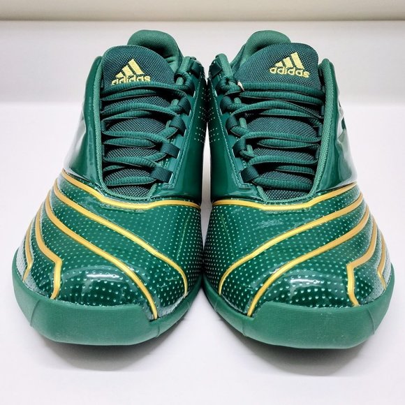 New Adidas Men's Size 8 T-MAC 2.0 RESTOMOD SVSM SHOES Green Gold Lebron FY9931 - Picture 2 of 10